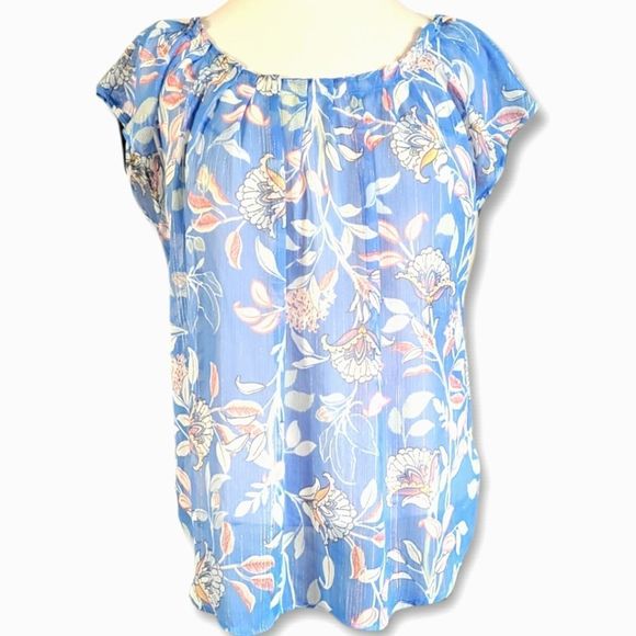 LC Lauren Conrad Woman's Sheer Back Tie Top Large - Picture 1 of 8